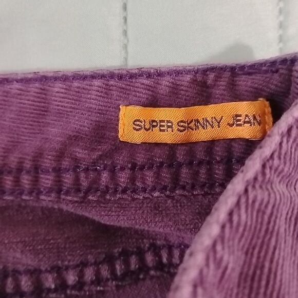 Tory Burch Super Skinny Jean Purple Corduroy Womens Size 32 Mid Rise - Picture 8 of 8